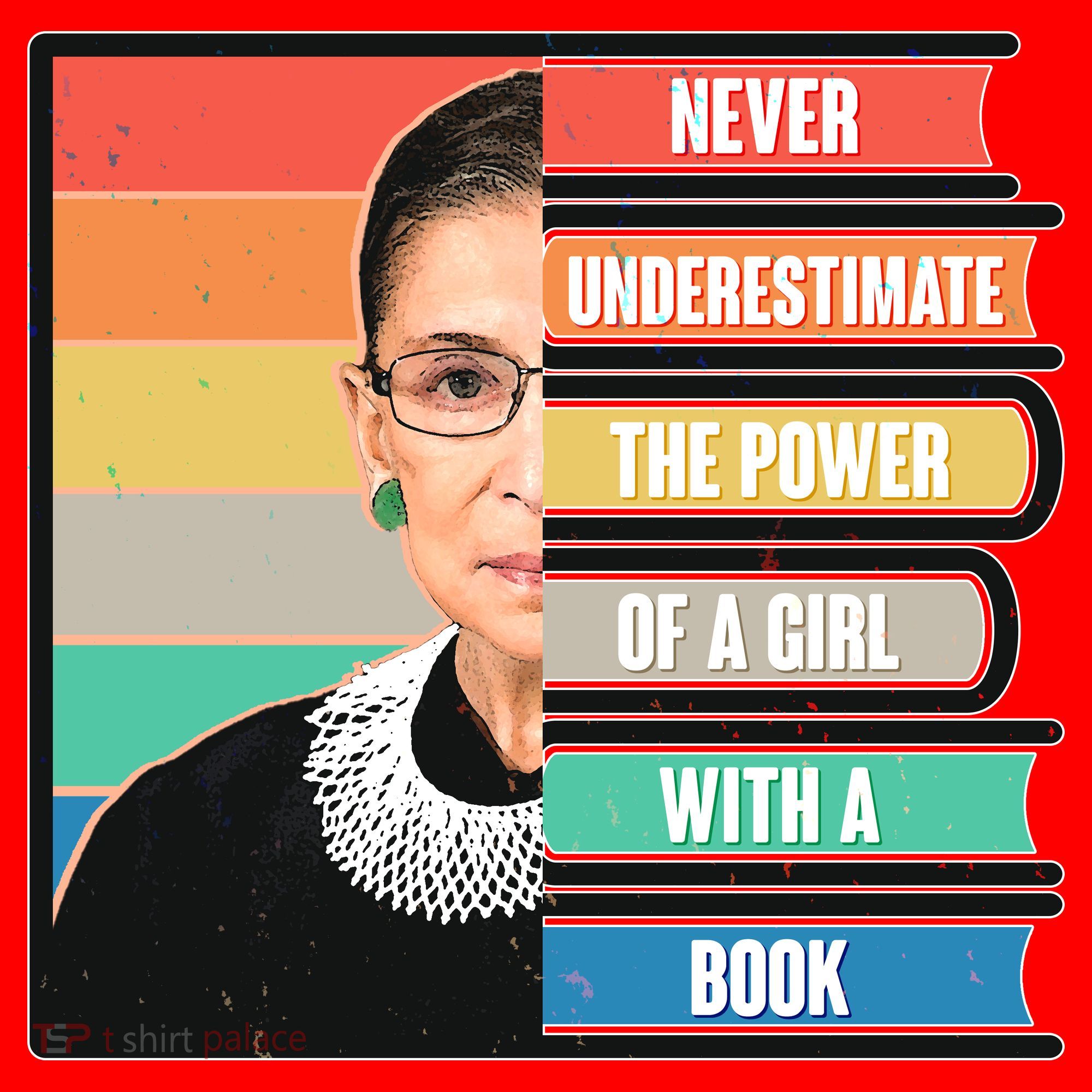 Never Underestimate A Girl With A Book RBG Tribute Santa Hat