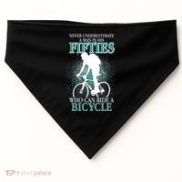 Never Underestimate A Man In His Fifties Who Can Ride A Bicycle USA-Made Doggie Bandana thumb 0