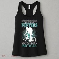 Never Underestimate A Man In His Fifties Who Can Ride A Bicycle Women's Tank Top thumb 3