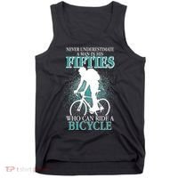 Never Underestimate A Man In His Fifties Who Can Ride A Bicycle Tank Top thumb 0