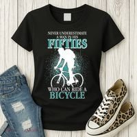 Never Underestimate A Man In His Fifties Who Can Ride A Bicycle Women's T-Shirt thumb 3