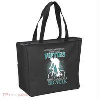Never Underestimate A Man In His Fifties Who Can Ride A Bicycle Tote Bag thumb 2