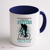 Never Underestimate A Man In His Fifties Who Can Ride A Bicycle Coffee Mug thumb 1