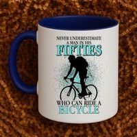 Never Underestimate A Man In His Fifties Who Can Ride A Bicycle Coffee Mug thumb 2