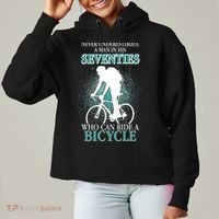Never Underestimate A Man In His Seventies Who Can Ride A Bicycle Ladies Heavyweight Boxy Pullover Hoodie thumb 0