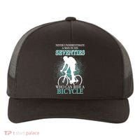 Never Underestimate A Man In His Seventies Who Can Ride A Bicycle Yupoong Adult 5-Panel Trucker Hat thumb 0