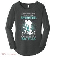 Never Underestimate A Man In His Seventies Who Can Ride A Bicycle Women's Perfect Tri Tunic Long Sleeve Shirt thumb 0