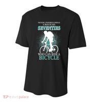 Never Underestimate A Man In His Seventies Who Can Ride A Bicycle Youth Performance Sprint T-Shirt thumb 0