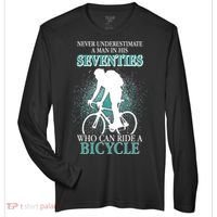 Never Underestimate A Man In His Seventies Who Can Ride A Bicycle Zone Performance Long-Sleeve T-Shirt thumb 0