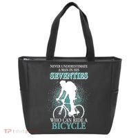 Never Underestimate A Man In His Seventies Who Can Ride A Bicycle Tote Bag thumb 0