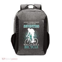 Never Underestimate A Man In His Seventies Who Can Ride A Bicycle Vector Backpack thumb 0