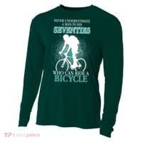 Never Underestimate A Man In His Seventies Who Can Ride A Bicycle Cooling Performance Long Sleeve Crew thumb 0
