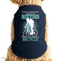 Never Underestimate A Man In His Sixties Who Can Ride A Bicycle Doggie Tank thumb 0