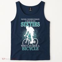 Never Underestimate A Man In His Sixties Who Can Ride A Bicycle Tank Top thumb 2