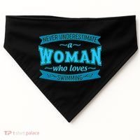 Never Underestimate A Woman Who Loves Swimming USA-Made Doggie Bandana thumb 0