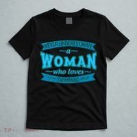 Never Underestimate A Woman Who Loves Swimming T-Shirt thumb 5