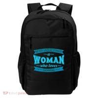 Never Underestimate A Woman Who Loves Swimming Backpack thumb 0