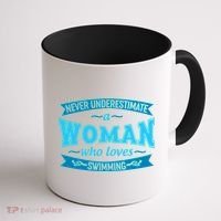 Never Underestimate A Woman Who Loves Swimming Coffee Mug thumb 1