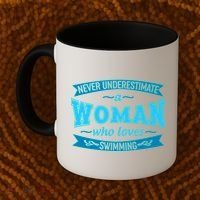 Never Underestimate A Woman Who Loves Swimming Coffee Mug thumb 2