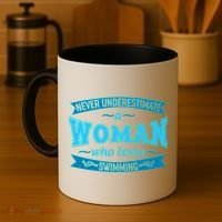 Never Underestimate A Woman Who Loves Swimming Coffee Mug thumb 4