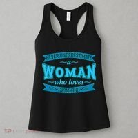 Never Underestimate A Woman Who Loves Swimming Women's Tank Top thumb 3