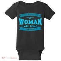Never Underestimate A Woman Who Loves Swimming Baby Bodysuit thumb 0