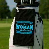 Never Underestimate A Woman Who Loves Swimming Golf Towel thumb 2
