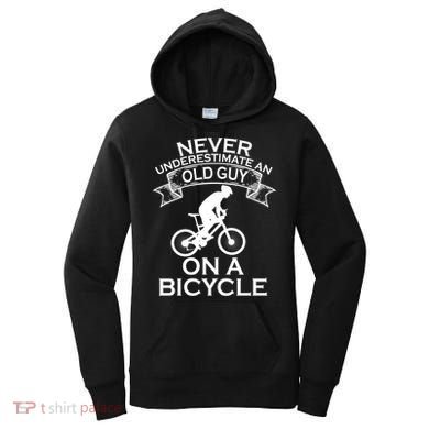 Never Underestimate An Old Guy On A Bike Women's Hoodie