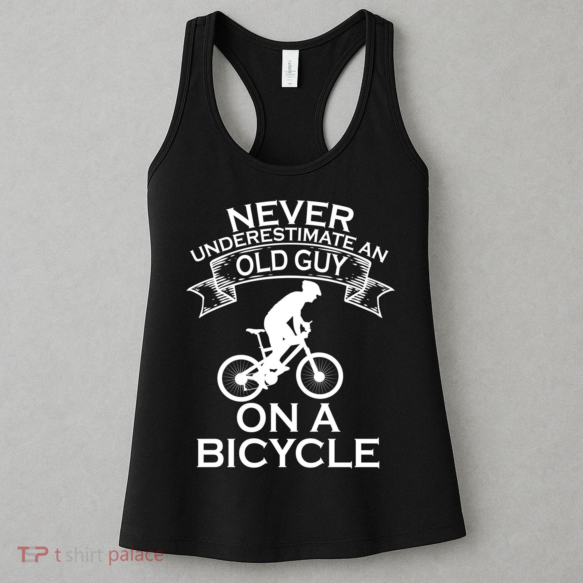 Never Underestimate An Old Guy On A Bike Women's Tank Top