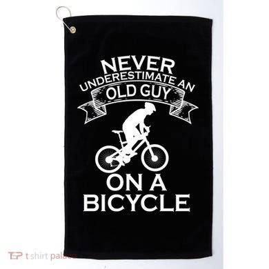 Never Underestimate An Old Guy On A Bike Golf Towel