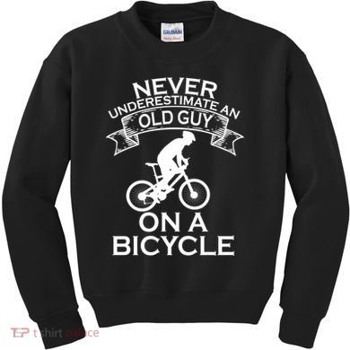 Never Underestimate An Old Guy On A Bike Kids Sweatshirt