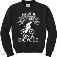 Never Underestimate An Old Guy On A Bike Kids Sweatshirt thumb 0