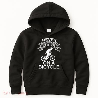 Never Underestimate An Old Guy On A Bike Kids Hoodie