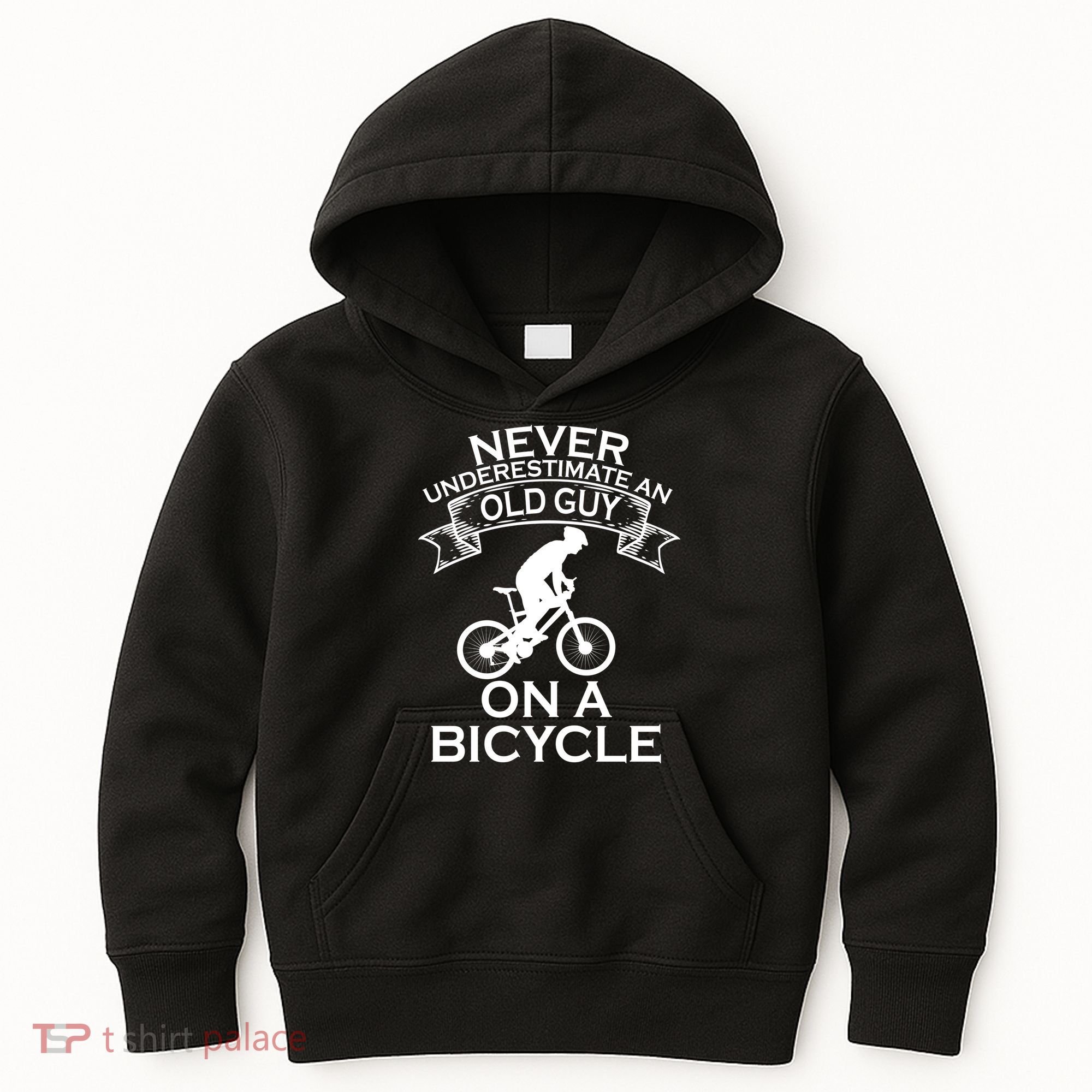 Never Underestimate An Old Guy On A Bike Kids Hoodie