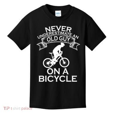 Never Underestimate An Old Guy On A Bike Kids T-Shirt