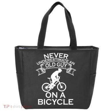 Never Underestimate An Old Guy On A Bike Tote Bag
