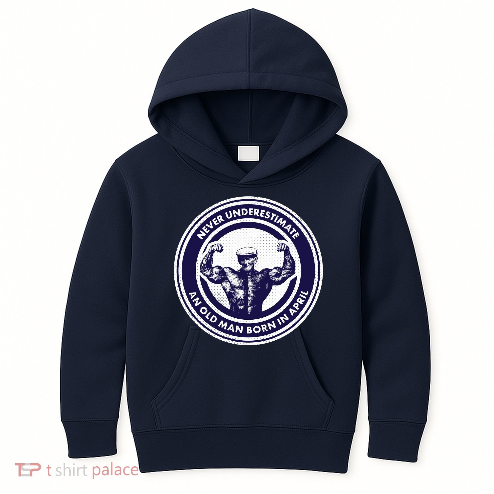 Never Underestimate An Old Man Born In April Kids Hoodie