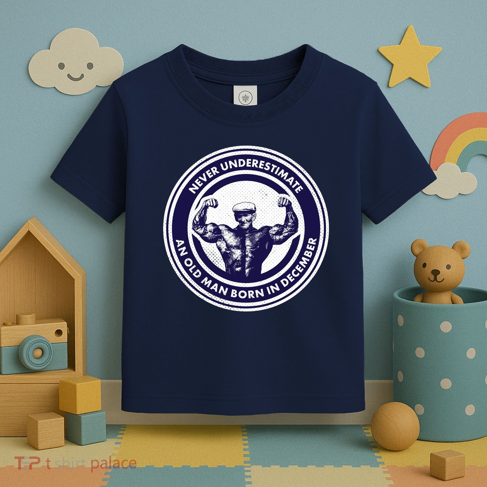 Never Underestimate An Old Man Born In December Toddler T-Shirt
