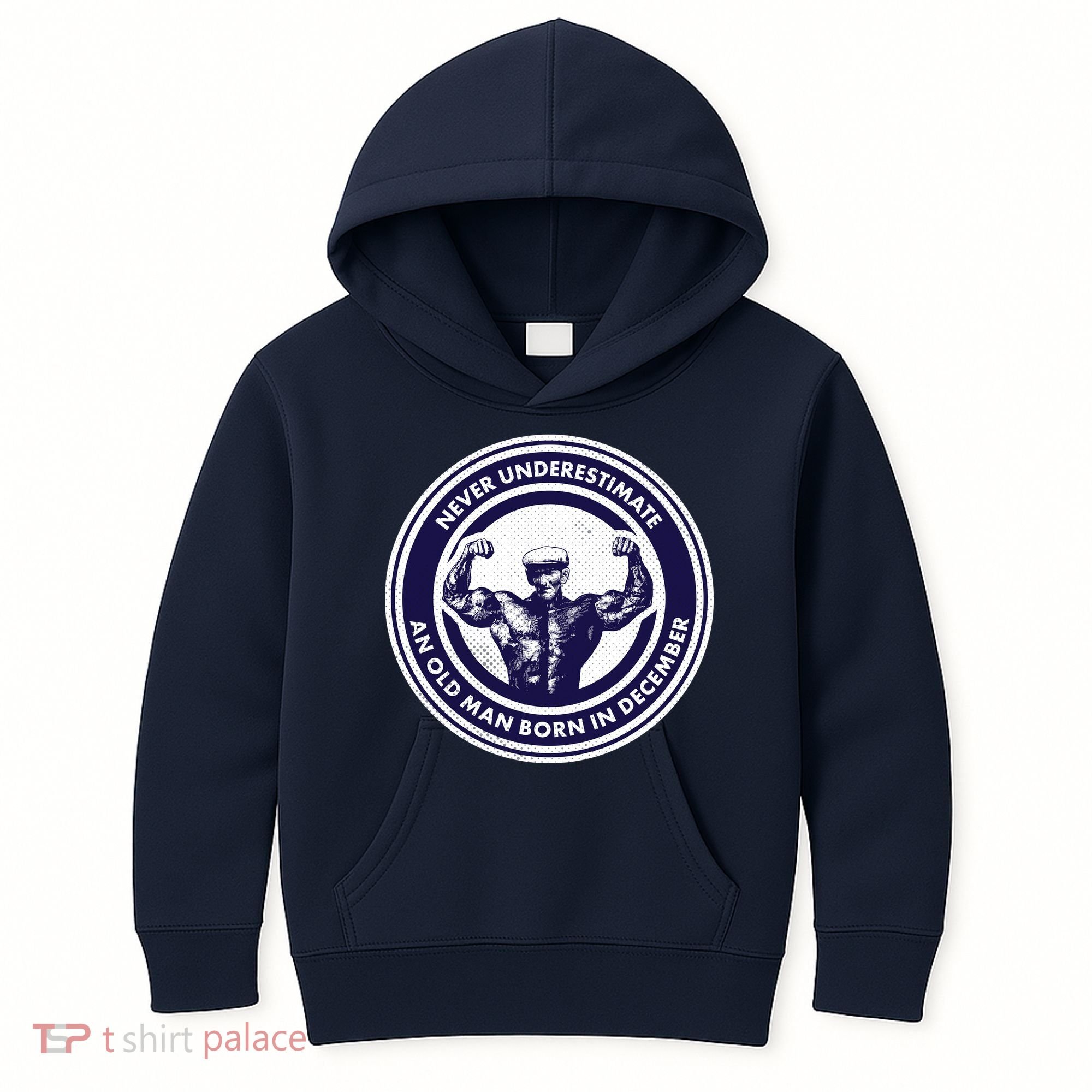 Never Underestimate An Old Man Born In December Kids Hoodie