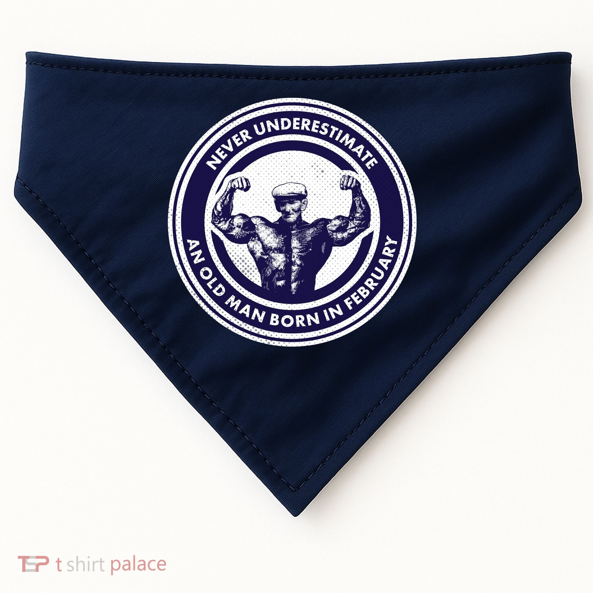 Never Underestimate An Old Man Born In February  USA-Made Doggie Bandana