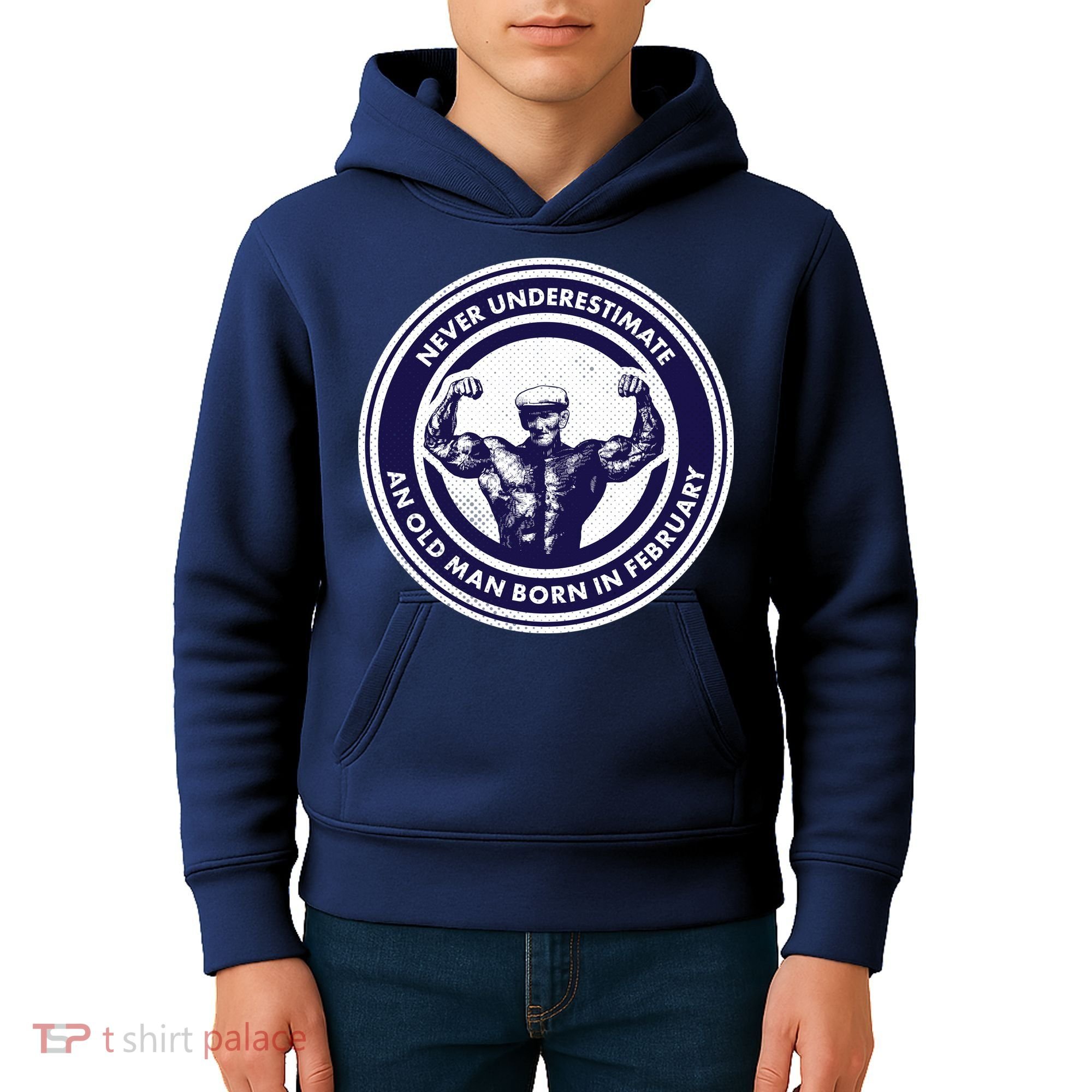 Never Underestimate An Old Man Born In February  Kids Hoodie