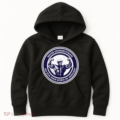 Never Underestimate An Old Man Born In January Kids Hoodie