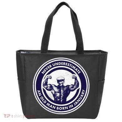 Never Underestimate An Old Man Born In January Tote Bag