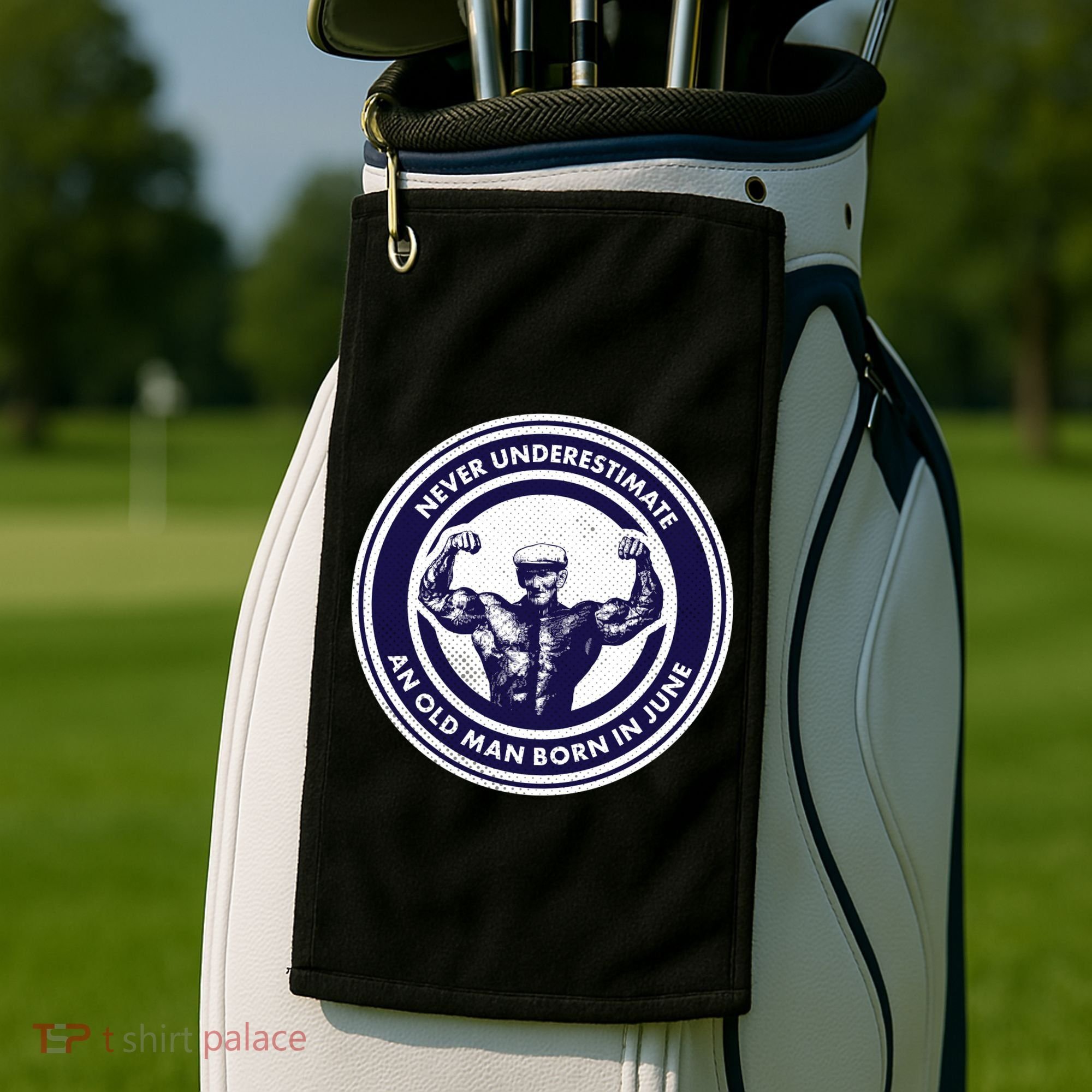 Never Underestimate An Old Man Born In June Golf Towel