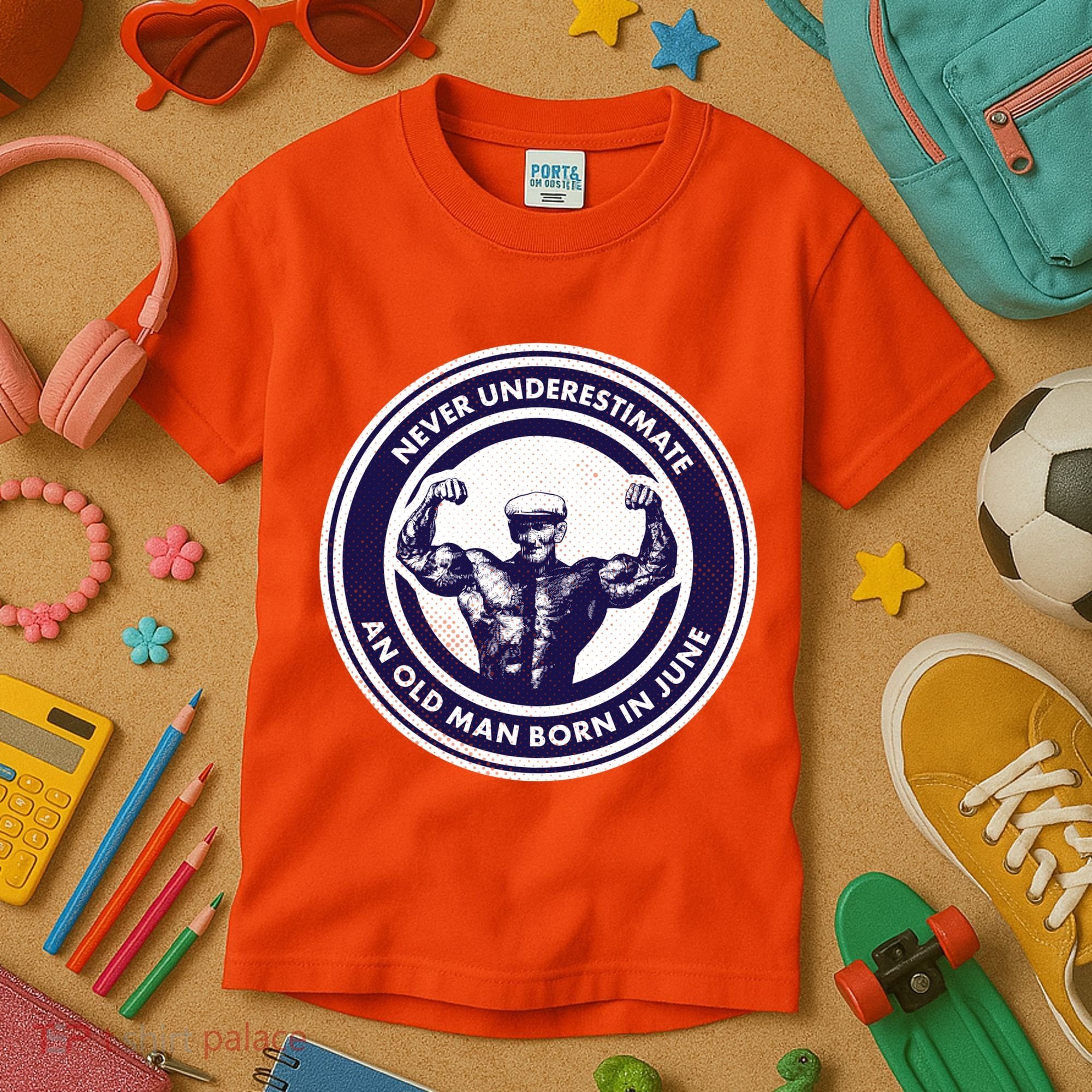Never Underestimate An Old Man Born In June Kids T-Shirt
