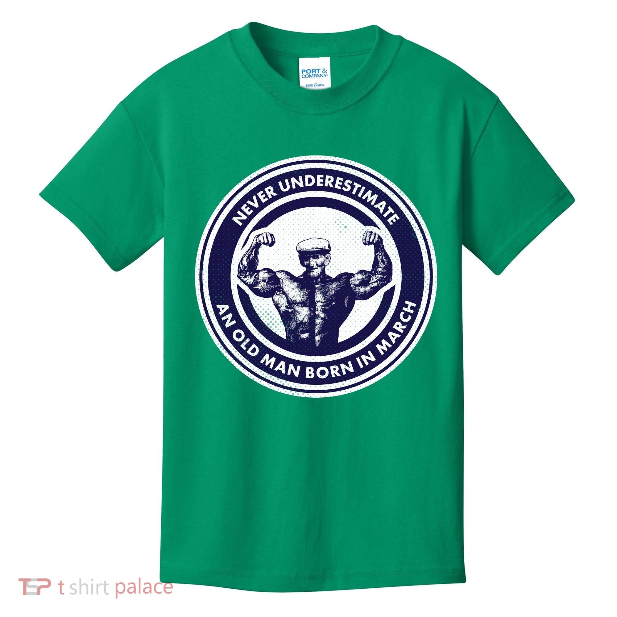 Never Underestimate An Old Man Born In March Kids T-Shirt