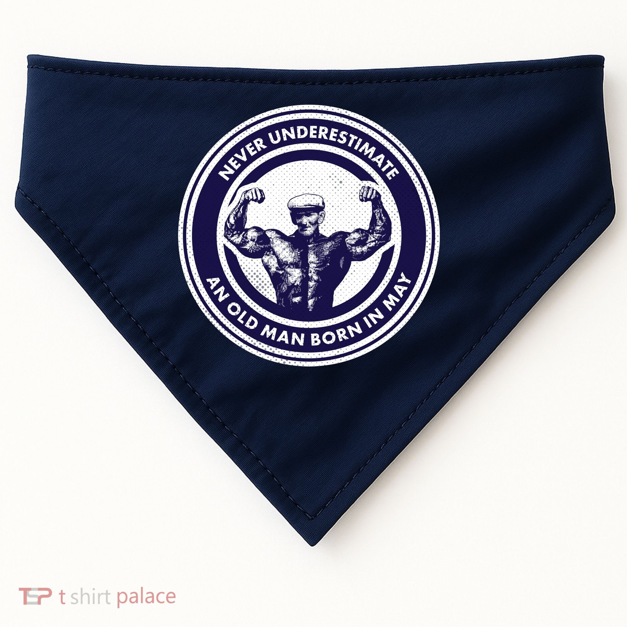 Never Underestimate An Old Man Born In May USA-Made Doggie Bandana