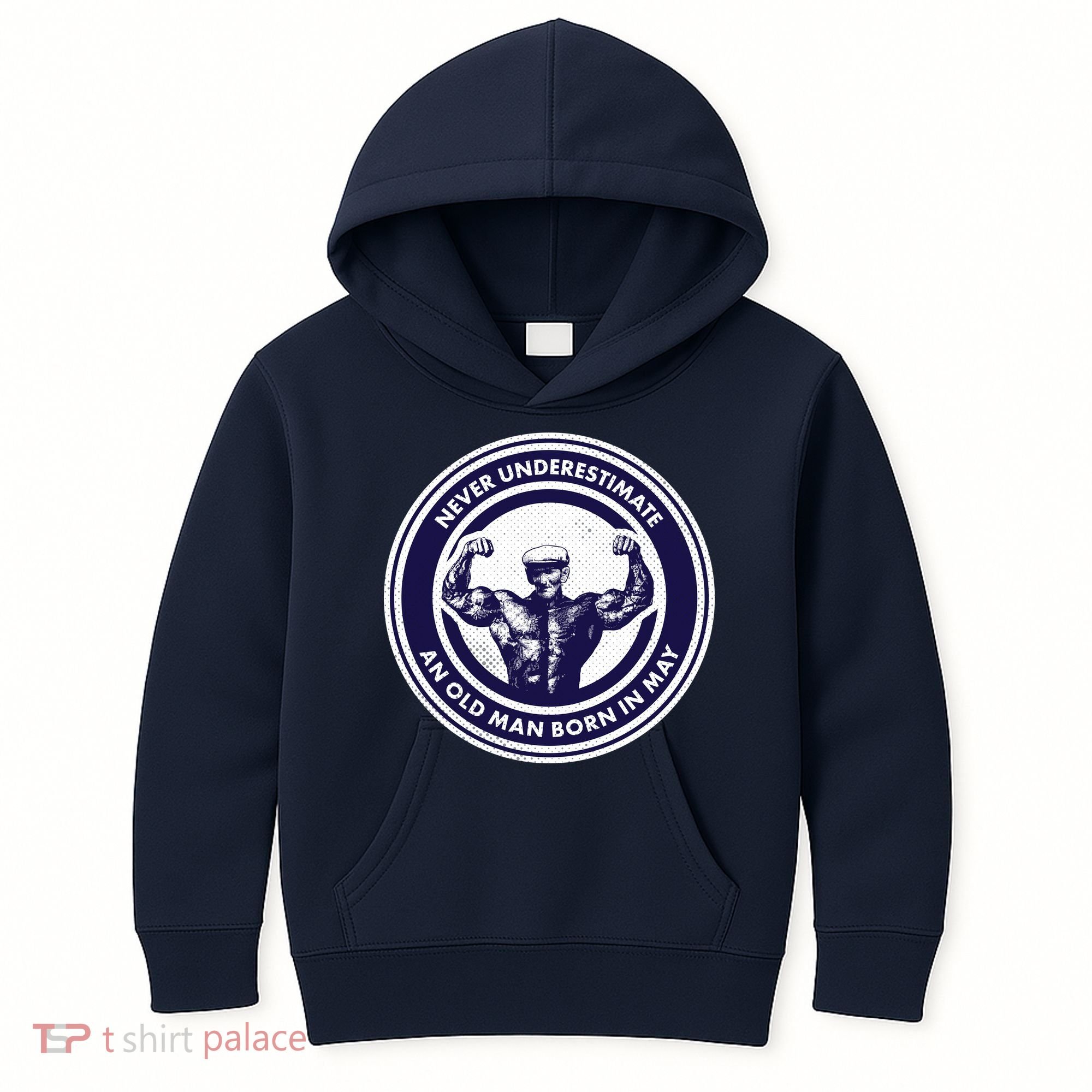Never Underestimate An Old Man Born In May Kids Hoodie