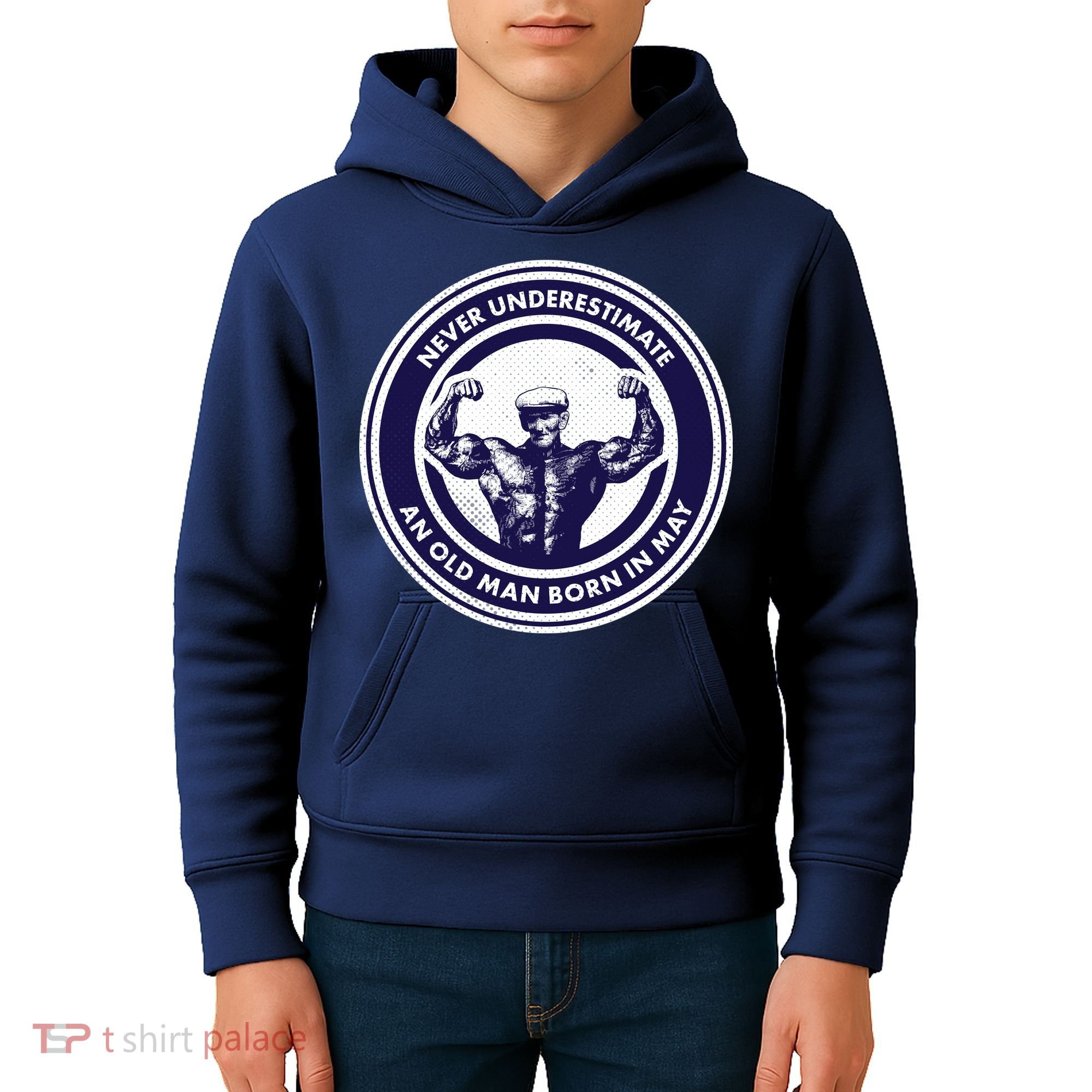 Never Underestimate An Old Man Born In May Kids Hoodie