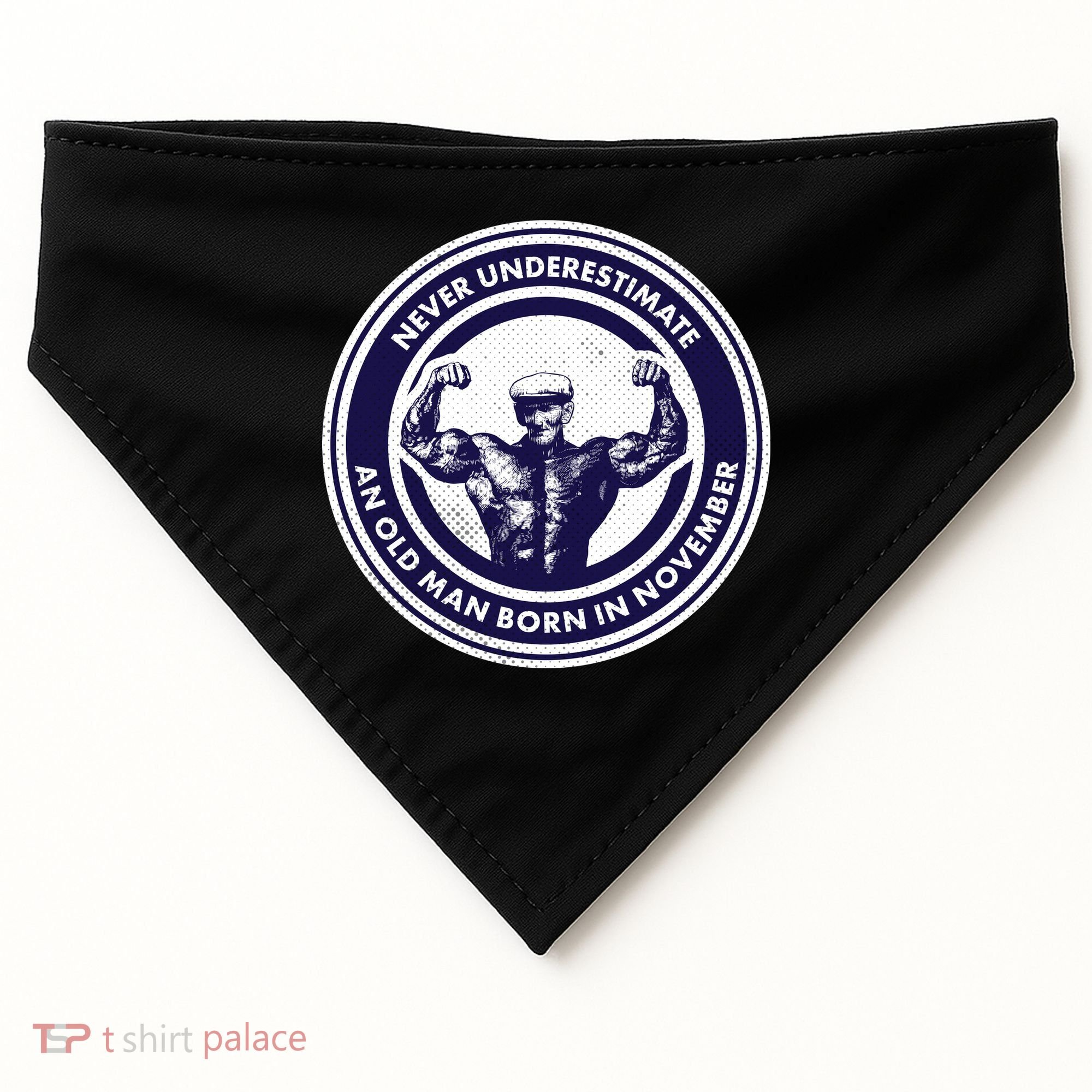 Never Underestimate An Old Man Born In November  USA-Made Doggie Bandana